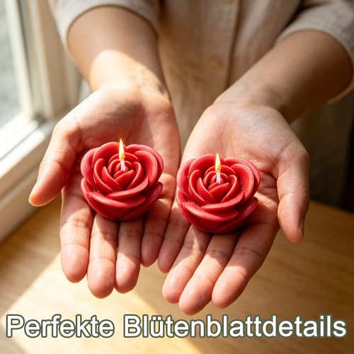 Miniatura 6 de Midnadiy Molde Velas, Suave 3d Molde De Silicona De Flores Con Superficie Lisa, Perfecto Para La Fabricación De Velas Perfumadas Artesanales, Jabones, Yeso, Resina Y Regalos Artesanales