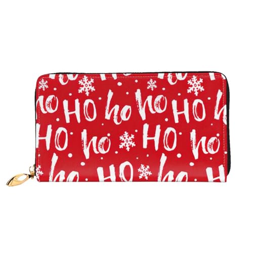 Portefeuille femme Noël en cuir et grande pochette zippée