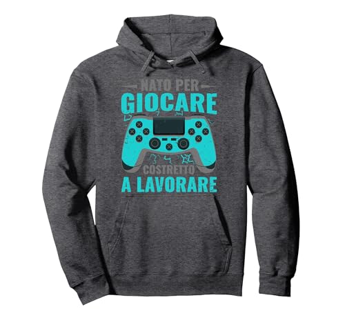 Gaming Videogiocatore Controller Nato per Giocare Felpa con Cappuccio, Unisex per Adulti, Grigio Scuro, XL