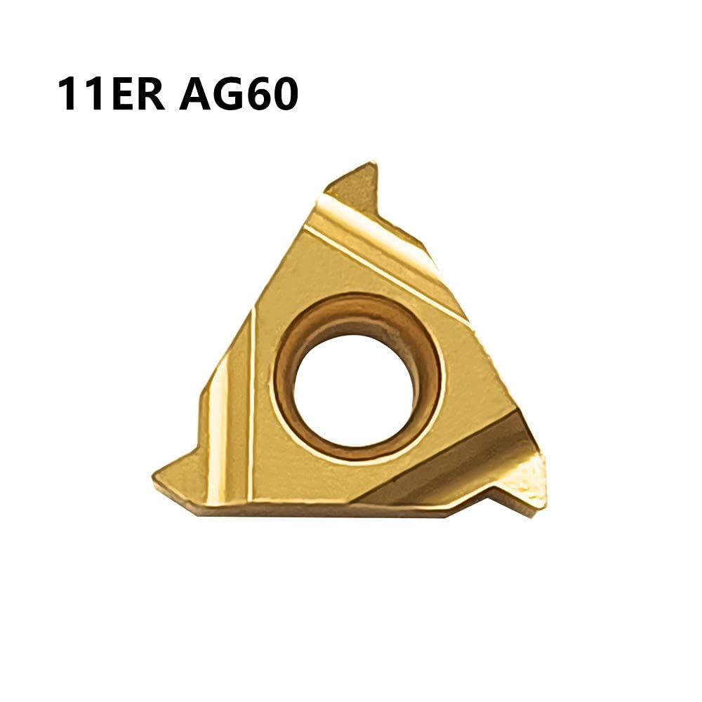 Drehmaschine Gewindeeinsätze 11ER AG60 + 11IR AG60 Carbid-Einsätze für Außengewinde/Innengewinde Drehwerkzeughalter für Edelstahl und Eisen, 20pcs…