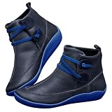 NTYHDFDG Fall Ankle Boots for Women Casual Faux Leather...