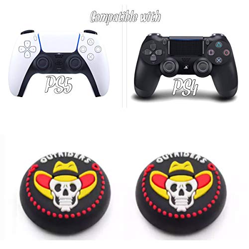 PS5 and PS4 Thumb Grips - Outriders - Pack of 2 Rubber Thumb Grips for PlayStation 5 and 4 Thumb Sticks Silicone Protective Covers
