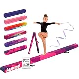 Aerobik | Poutre de Gymnastique Pliable 240 cm Violette | Stable, Antidérapante et Lavable | Enfants & Adultes | Ruban de Gymnastique Offert pour Un entraînement Complet | Original Corner