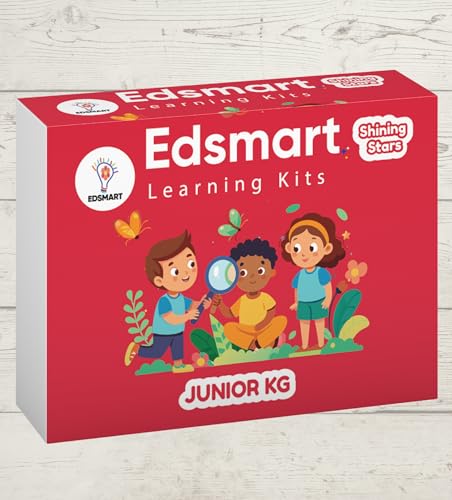 Edsmart Shining Stars Junior KG/LKG Kit for 4+ Years | International Preschool Curriculum Aligned | English, Phonics, Maths, Word Writing, Story & Rhyme Books, Story Set & More |LKG Learning Kit