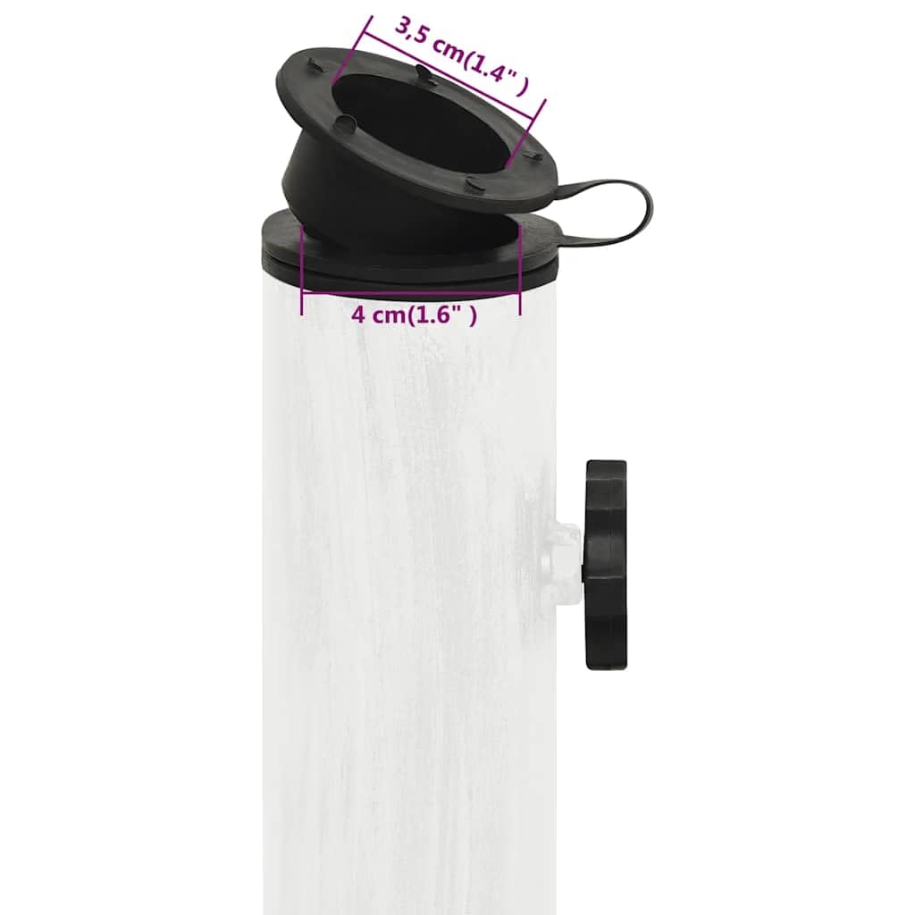 vidaXL Base de Sombrilla, Soporte de Parasol, Pie de Sombrilla, Base para Jardín Patio Terraza Piscina Playa, Hierro Fundido Blanco 44X44X31 cm
