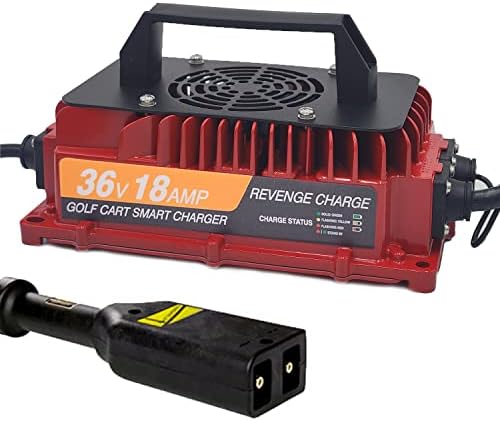Revenge Golf Cart Parts & Accessories 18 AMP EZGO TXT Battery Charger for 36 Volt Golf Carts with D-Style Plug