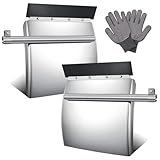 Quarter Fenders for Semi Truck 24x24 Inch Stainless Steel Fenders for Trucks with Single Bolt Mounting Bracket Mud Flap Hangers 2 Pack