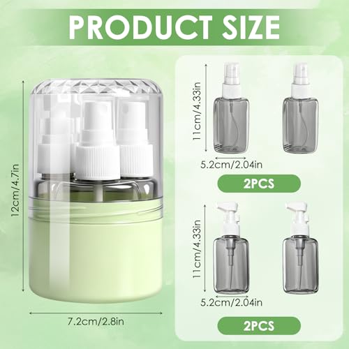 4 w 1 butelki podróżne do napełniania, 4 sztuki, 50 ml, szczelne, do ponownego napełniania, przenośne pojemniki podróżne, kosmetyki z etykietą, gadżety podróżne, samolot, do szamponu, odżywki