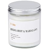 Chloefu LAN Bergamot & Mahogany Scented Candle Aromatherapy Candle with 45 Hours of Burn Time, Large