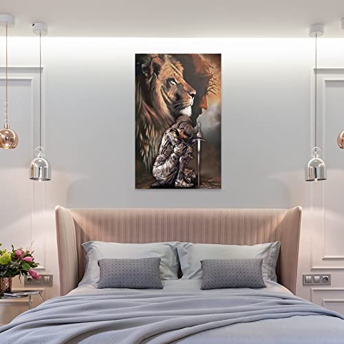 Lion Woman Warrior, Woman Warrior Of God, Lion Of Judah, Religious Home Wall Art Deco Posters Wall Art Paintings Canvas Wall Decor Home Decor Living Room Decor Aesthetic 24X36Inch(60X90Cm) Frame-Sty #TOP7