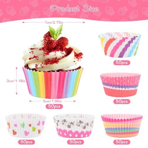 Miniatura 2 de Nviyam 300 Piezas Moldes De Papel Para Muffins Y Magdalenas Láminas Metálicas Para Cupcakes Cápsulas Magdalenas Papel Para Cupcakes Envoltorios Coloridos