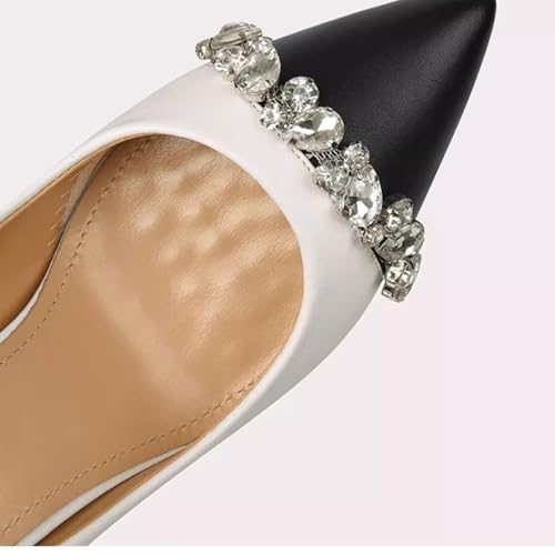 Talons hauts pour femmes design bicolore chic et confortable avec strass - 6