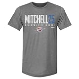 500 LEVEL Ajay Mitchell Oklahoma City Thunder Men's Premium T-Shirt - Ajay Mitchell Oklahoma City Thunder Elite WHT (Tri Gray, Large)