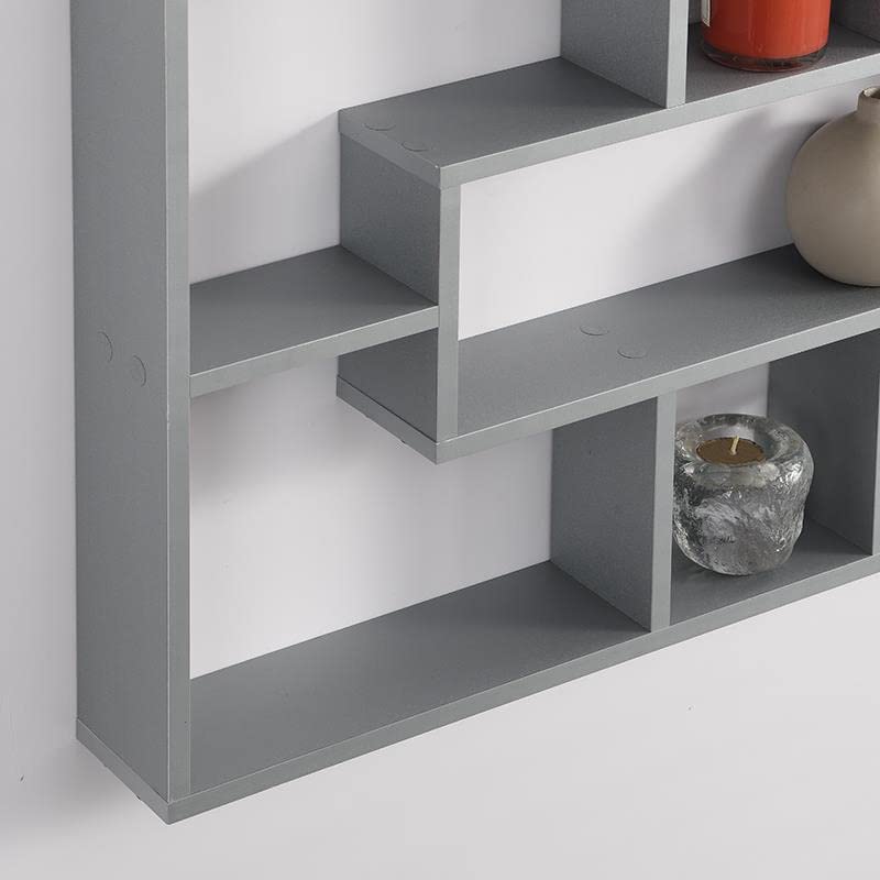 Étagère murale multi-compartiments en bois pour optimiser l'espace salon - 7