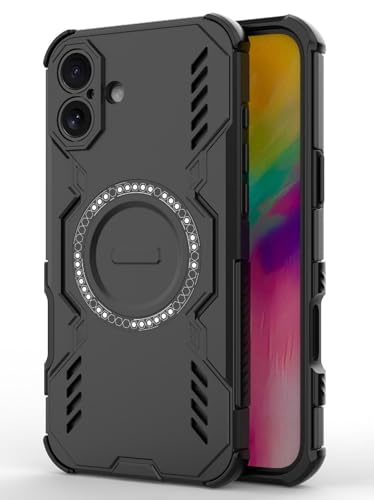 Image of Back Cover Case for Apple iPhone 16 Plus | 360 Protection Mobile Phone Case Mag-Safe | Camera Protection | i Phone 16 Plus Back Cover | iPhone 16Plus - Black TPU+PC