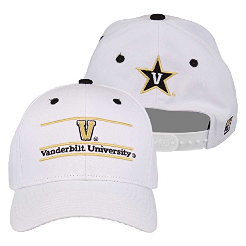 The Game Unisex Adult Vanderbilt University NCAA Bar Design Adjustable Hat, White