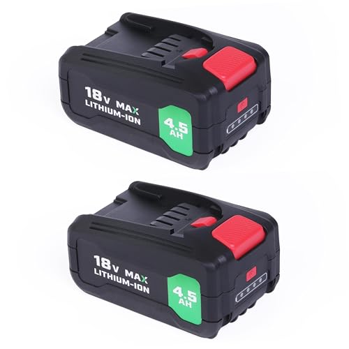 2 x 18 V 4,5 Ah batería de iones de litio de repuesto compatible con Bosch 18 V Home & Garden Tools System, para PBA Tools