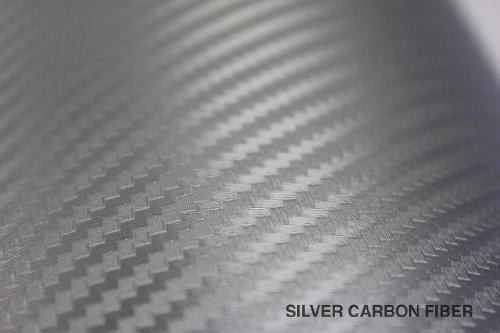Image of VViViD Silver 3D Carbon Fiber 2ft x 5ft Vinyl Wrap Roll with Air Release Technology