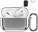 Aiiko AirPods Pro Case Cover, Soft TPU Plated Full Protective Shockproof Cover with Keychain/Anti-Lo