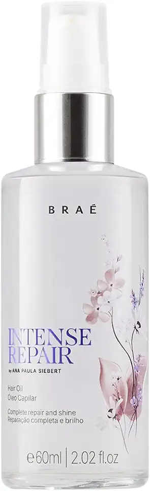 Óleo Para Cabelo Braé Intense Repair 60ml - Sérum Capilar Reparador de Pontas - Brilho Espelhado e Controle de Frizz - Toque Seco e Leve