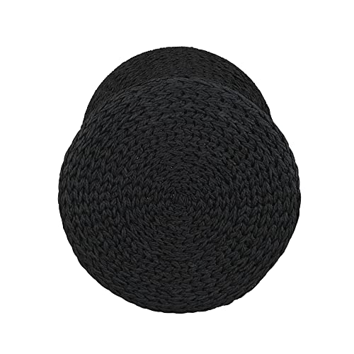 Household Essentials Black Paper Rope Hourglass Side Table with Iron Base by Household Essentials - Image 4