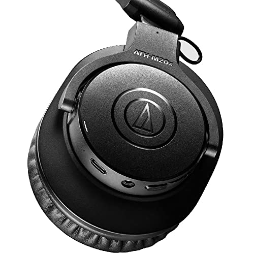 Audio-Technica Ath-M20Xbt M20X Bluetooth Wireless Professional Monitor Headphones Bundle With Deco Gear Wood Headphone Display Stand Secure Tabletop Holder/Gaming Headset Hanger #TOP2