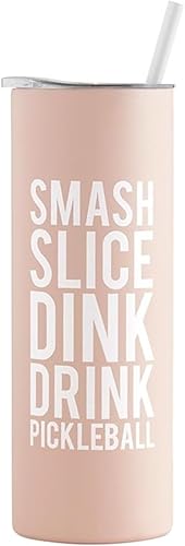 Santa Barbara Design Studio Lili + Delilah - Vaso térmico de acero inoxidable con pajilla, 20 onzas, Smash Slice Dink