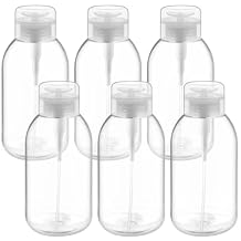 6 Pcs Push Down Pump Dispenser Empty Push Top Bottles Containers Pump Bottle for Nail Polish Makeup Remover - 500ml/16.9oz