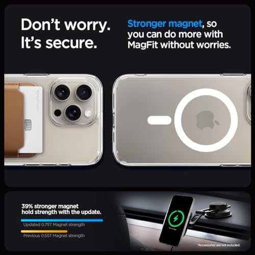 Image of Spigen for iPhone 15 Pro Case, Ultra Hybrid MagFit [Anti-Yellowing] [Compatible with Magsafe] - Clear