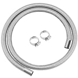 Swpeet - 3 piezas de 1 x 79 pulgadas - 25 mm x 200 cm de acero inoxidable con kit de abrazaderas de manguera de 18 mm a 29 mm, tanque de combustible, calentador de aire, manguera de ventilación de gas