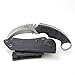 MASALONG Outdoor Survival Claw Tactical Teeth Knife Double Edged Sharp Fixed Blade Knife with Sheath (Sand Light-kydex Sheath)