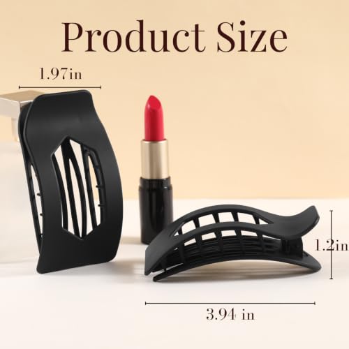 Image of 8 Pack Neutral Matte Flat Hair Clips for Women - Large No-Slip Rectangle Claw Clips Thick & Thin Hair, Strong Hold Square Hair Accessories