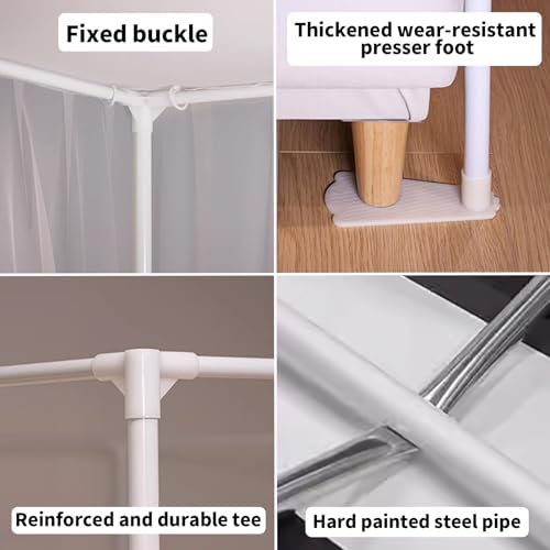 Mat Solid Wood Bed Boards Breathable Plate Foldable Plate Futon Frame FoldingFolding Floor Slatted Frame,King Canopy Bed Curtains with Mosquito Netting, 4 Corner Post Frame Support, Elegant