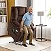 MCombo Large Triple Motor Power Lift Recliner Chair with Massage and Dual Heating, Adjustable Headrest for Tall Elderly People, Fabric 7634 (Coffee, Large)
