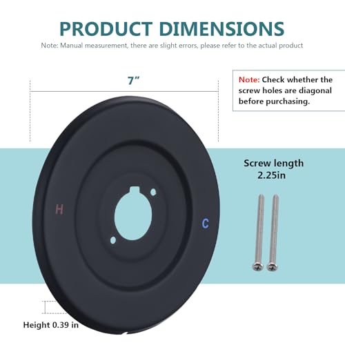 RAINREVIVE Replacement Escutcheon Plate for Moen Gibson Posi-Temp, for One-Handle Tub and Shower Faucets, Single Metal Round Shower Escutcheon Kit, Matte Black by RAINREVIVE - Image 4