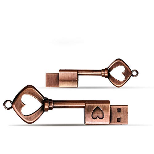 Flash 8GB USB 2.0 Copper Love Key U Disk Computer