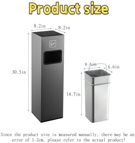 Elegant Gold Indoor Outdoor Trash Can with Removable Inner Bucket - Durable Iron & Baking Paint Finish - Ideal for Offices, Hotels, and Home Use