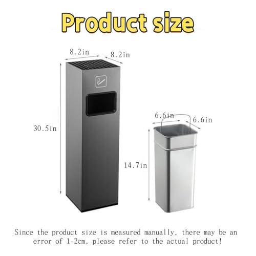 Elegant Indoor Outdoor Trash Can with Removable Inner Bucket - Durable Iron & Paint Finish - Perfect for Offices, Hotels, Home Use & Waste Management
