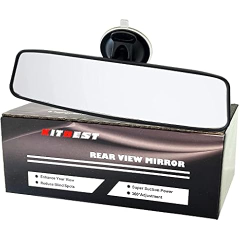 KITBEST Rear View Mirror Learner Driving Instructor Examiner Mirror Car Interior Mirror Wide Angle Adjustable with Suction Cup for Car SUV Trucks 240 X 64mm Cover