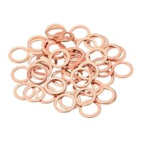 QUARKZMAN 52 Stück Flache Kupferdichtungen, 10x14x1mm Kupfer Flache Metrische Dichtungsringdichtungen für Hydraulikarmaturen Schraube Bolzen Mutter Elektronikreparatur