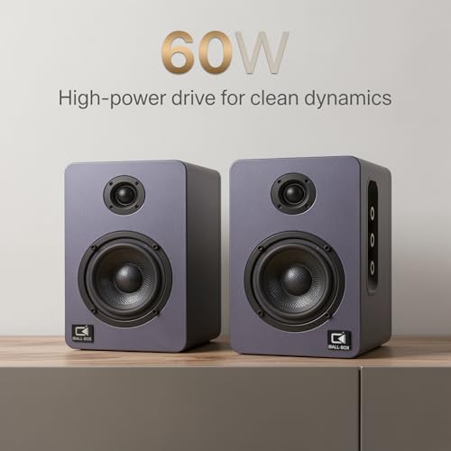 Image of 60W Desk Speakers for PC, Bluetooth 5.3 DSP, 24-Bit Optical, USB-C /AUX, Silk-Dome Tweeter, Carbon-Fiber Driver, for Laptop /Mac /Monitor (Slate Blue)