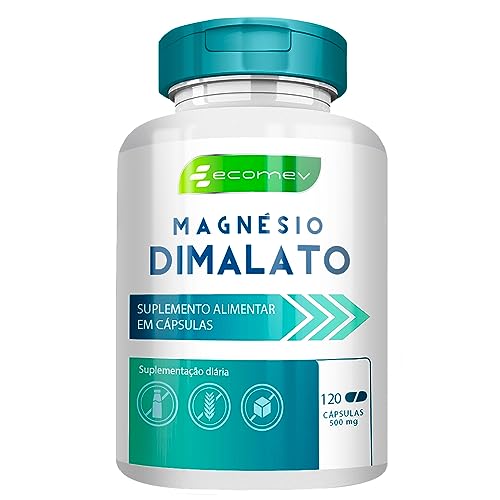1Un Magnesio Dimalato 100% Puro 120Cáps Importado Maxima Absorção Ecomev