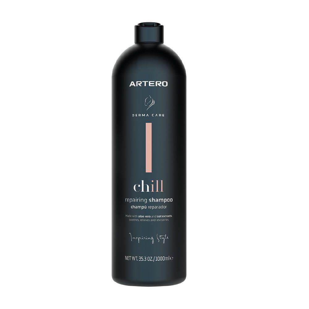 ARTERO Shampoo Chill 1L all'Aloe Vera e all'Albero del Tè. Specifico per cavalli con prurito, desquamazione, forfora e pelle secca. Lenisce il prurito e ripara la pelle.