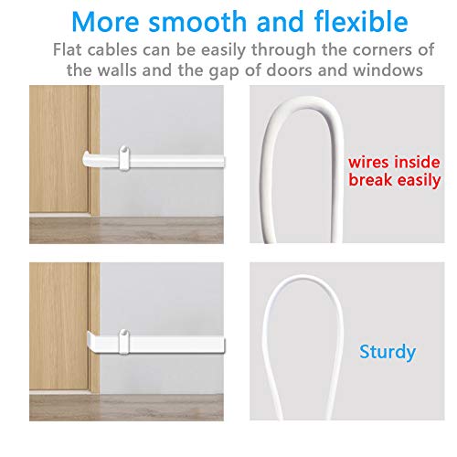SIOCEN 2 Pack 13FT Micro USB Extension Cable for Zmodo,Male to Female Extender Flat Power Cord Compatible for Wyze Cam v3 v2,Yi Camera,Oculus Go,Netvue,Nest Cam,Blink,Furbo Dog Home Security Camera by SIOCEN - Used condition - Image 4