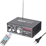  Skyeen 12V / 220V Mini 2CH Pantalla LCD HiFi Audio estéreo Amplificador de Potencia BT FM Radio portátil Coche hogar 400W Control Remoto Amplificador de Audio