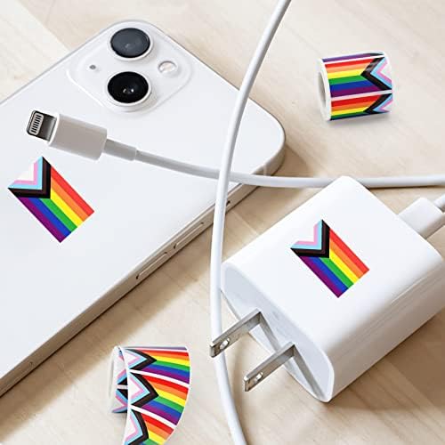 300 Pieces 5x3 cm Progress Pride Flag Stickers, Rectangle Rainbow Pride Stickers Self Adhesive Sticker Roll for Gay Pride Month Decorations, Support LGBTQ Pride Stuff Accessories