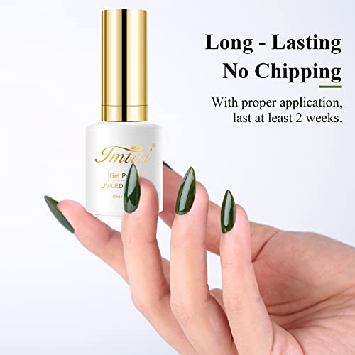 Imtiti Gel Nail Polish,1 Pcs 0.5 Fl Oz Forest Green Gel Polish Build-In Base And Top Coat 3 In 1 One Step Gel Nail Polish Kit, Soak Off Led U V Nail Gel Polish Nail Art Starter Manicure Salon Gel Nail Kit For Women Girls #TOP5