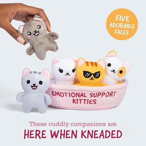 WHAT DO YOU MEME? Emotional Support Kitties by Relatable, Cuddly Stuffed Animals and Toys, Squishy Toys and Plushies, Great Ideas for Loved Ones of All Ages, Includes 5 Plushies with Carrying Basket - 2