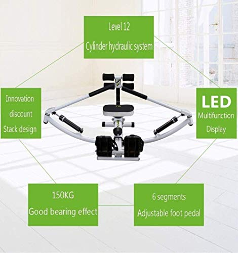 Image of Foldable Rowing Machines Rowing Machine for Home Use Foldable Hydraulic Rower Trainer Indoor Rowing Device 12 Resistance Adjustment LCD Monitor Max User Weight 150 Kg Fitness Equipment