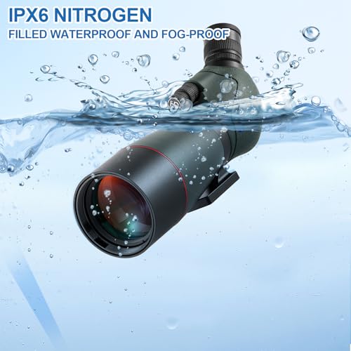 Spektiv Sportschützen, 25-75×70mm HD Dual Focus IPX6 Wasserdichtes,23mm großes Okular BAK4 FMC Porro Prism,Spektive für Vogelbeobachtung Wildtier Wildlife Scenery Mond